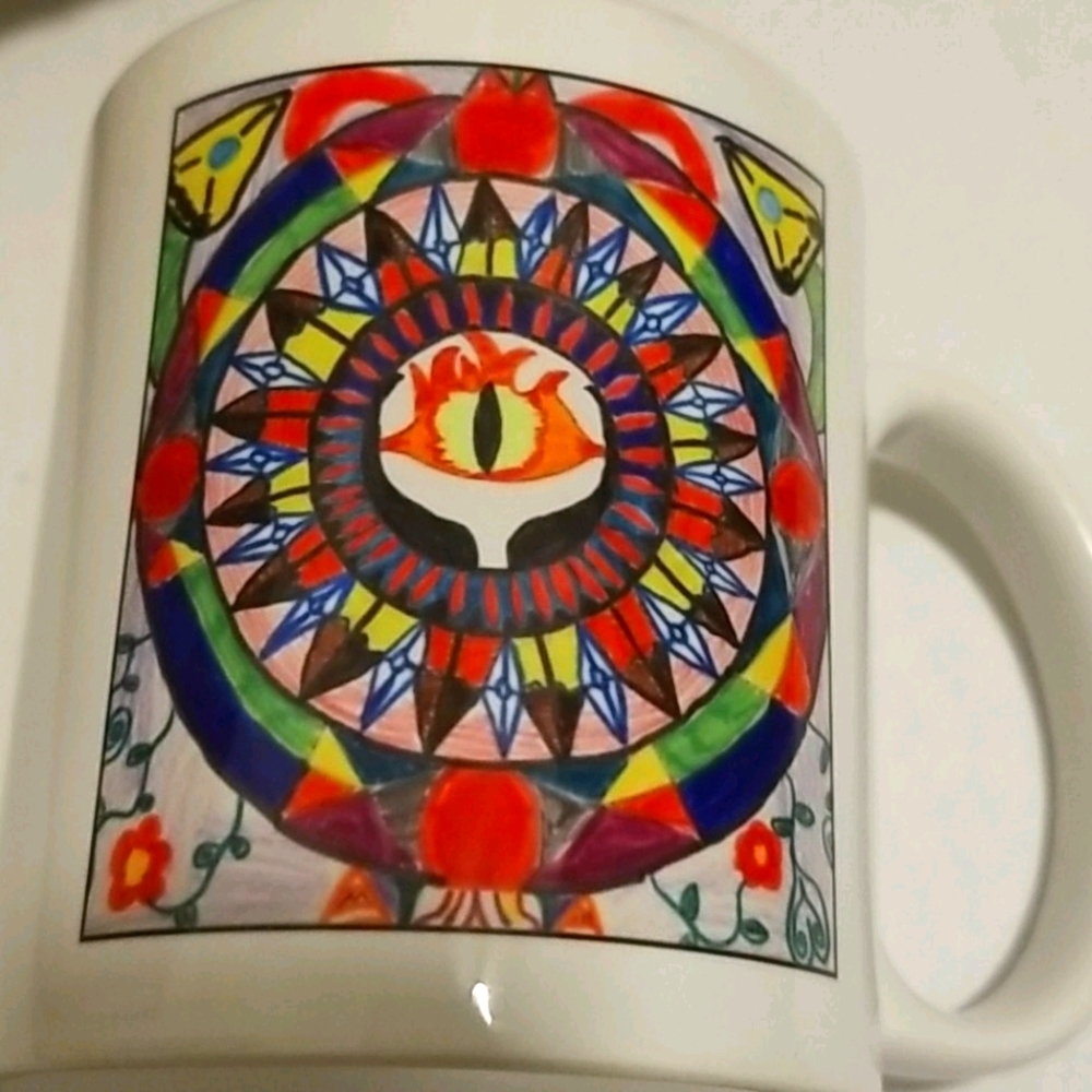 Artwork by GraHam Coffee Tea Art Mug, Evil eye Mug Arty mug